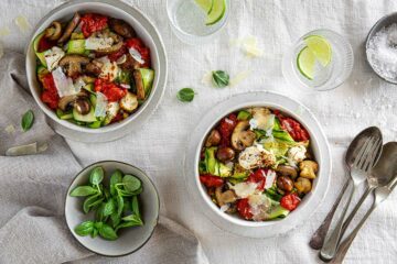 Caprese Mushroom Zoodles