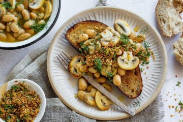 Button Mushrooms & Beans on Toast
