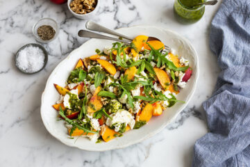 NECTARINE AND MOZZARELLA SALAD WITH BASIL VINAIGRETTE