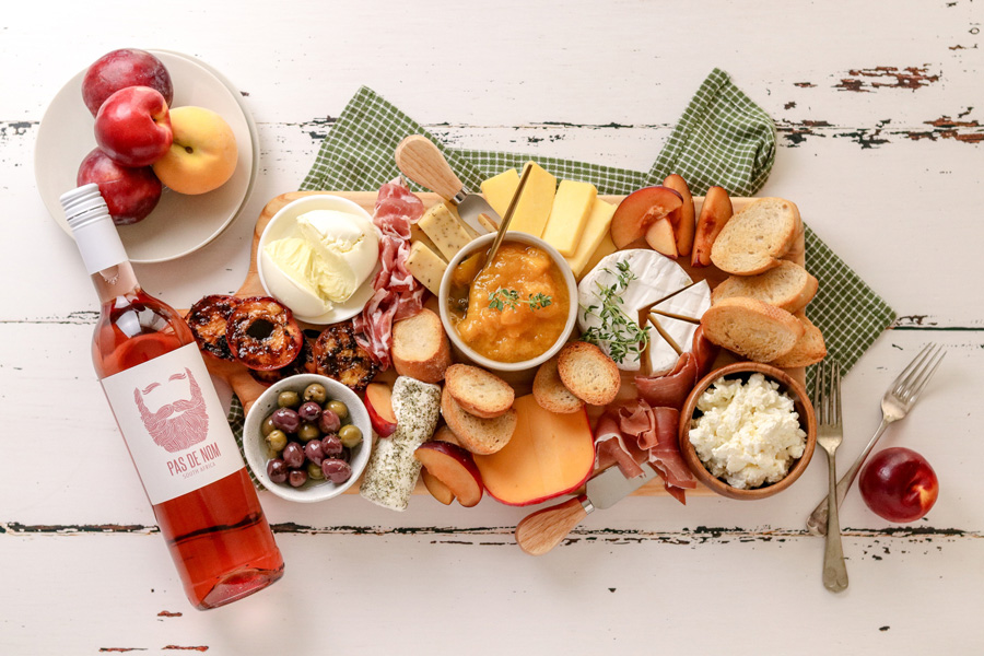Stone fruit cheese platter