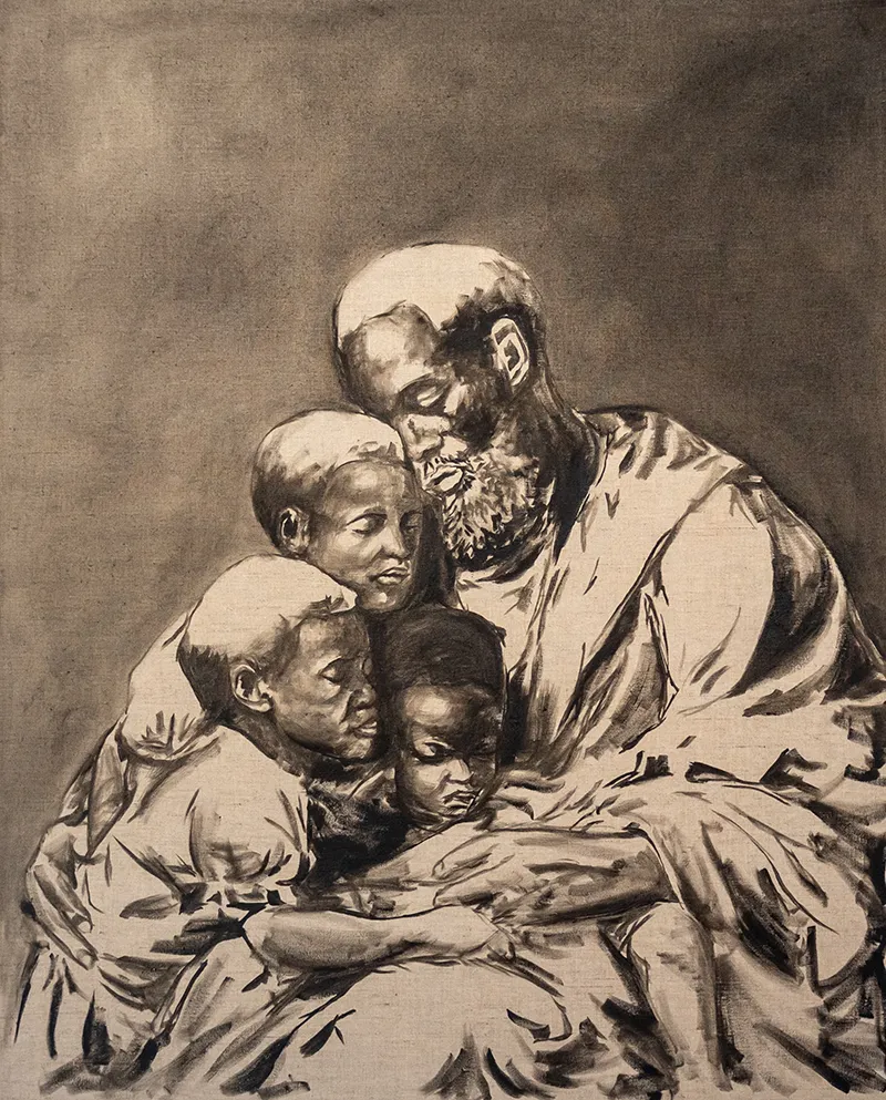 Fhatuwani Mukheli, Pillar, 2026, Oil on Canvas,100x 125cm