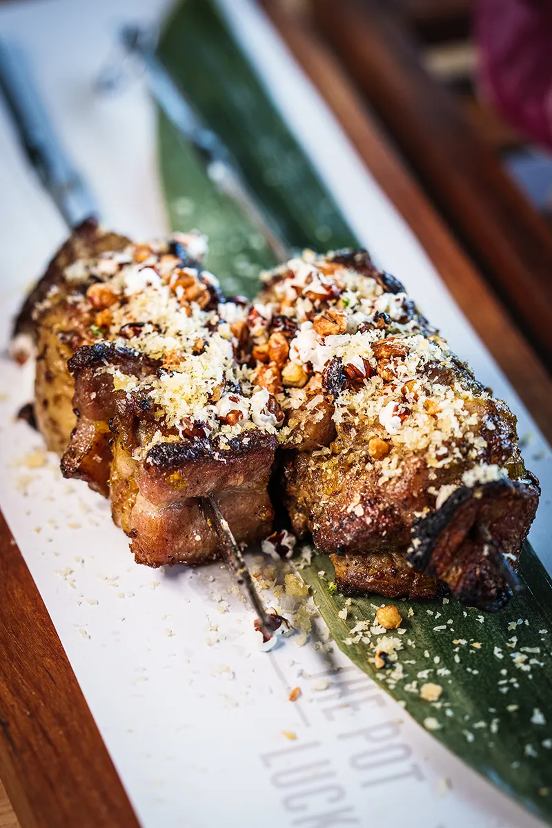Barbecue chicken skewer