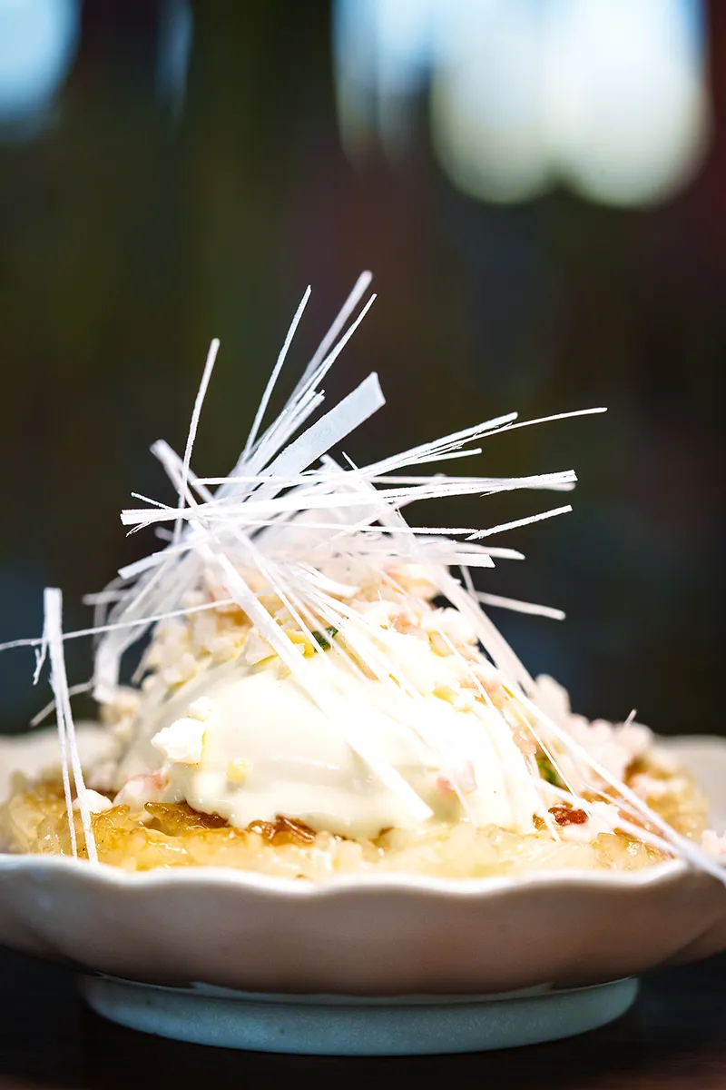 Mango sticky rice-inspired dessert